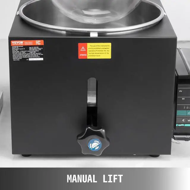 Alt view image 6 of 7 - 5L Rotary Evaporator RotoVap 99°C Borosilicate Glass 110V Rotation 0-90rpm USA