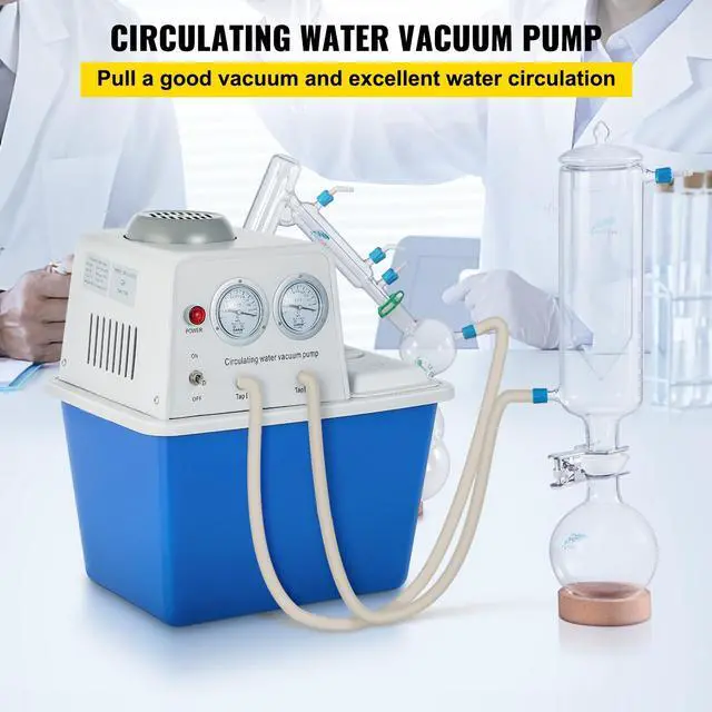 Alt view image 2 of 7 - Lab Multi-Purpose Water Circulating Vacuum Pump,15L, with 2 Off-Gas Taps,Stainless Vacuum Pump 180W 110V,Anti-Corrosion Pump Lab Chemistry Equipment