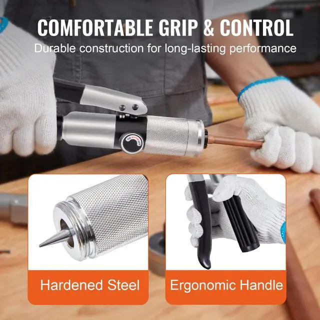 Alt view image 7 of 9 - VEVOR Hydraulic Tube Expander, 3/8" to 1-1/8" OD, HAVC Hydraulic Swaging Tool with 7 Pipe Expander Heads, Deburring Tool, Pipe Cutter for Copper Aluminum Brass Soft Steel Pipes