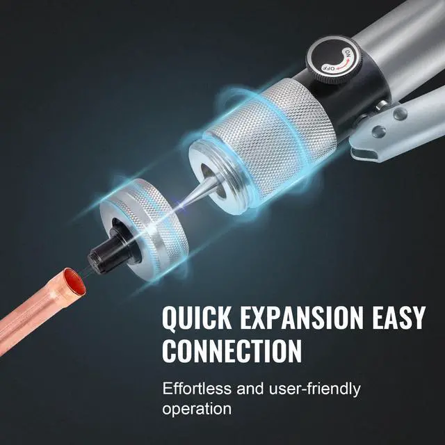 Alt view image 5 of 9 - VEVOR Hydraulic Tube Expander, 3/8" to 1-1/8" OD, HAVC Hydraulic Swaging Tool with 7 Pipe Expander Heads, Deburring Tool, Pipe Cutter for Copper Aluminum Brass Soft Steel Pipes