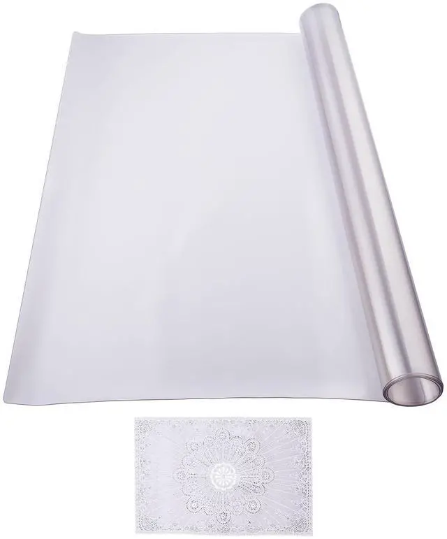 Alt view image 2 of 8 - VEVOR Plastic Table Cover, 24 x 48 Inch 1.5 mm Thick Frosted Table Protector, Rectangle PVC Desk Mat, Waterproof & Easy Cleaning Desk Pad Tablecloth, for Office Dresser Dining Room Table Night Stand