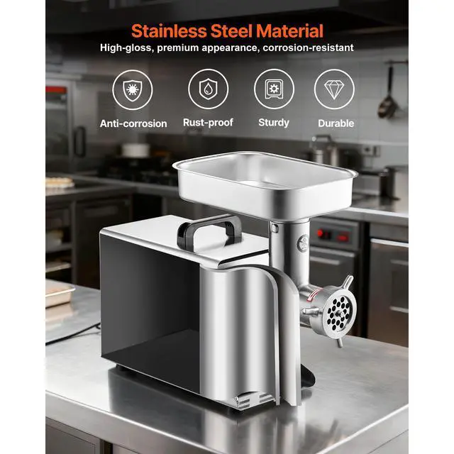 Alt view image 12 of 14 - VEVOR Commercial Electric Meat Grinder 21 Lbs/Min Sausage Stuffer Maker Kitchen