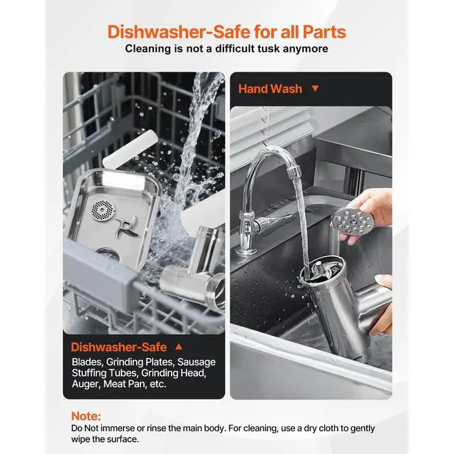 Alt view image 13 of 14 - VEVOR Commercial Electric Meat Grinder 21 Lbs/Min Sausage Stuffer Maker Kitchen