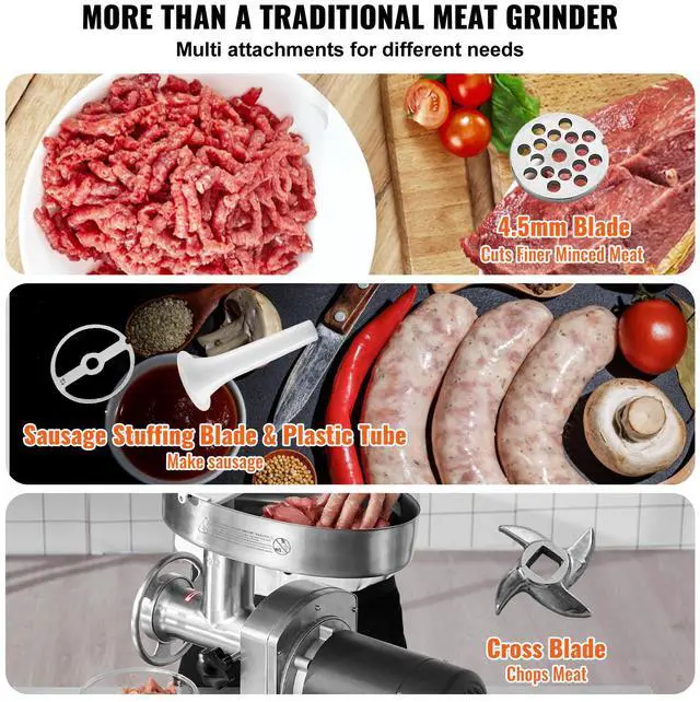 Alt view image 10 of 14 - VEVOR Commercial Electric Meat Grinder 6 Lbs/Min Sausage Stuffer Maker Kitchen