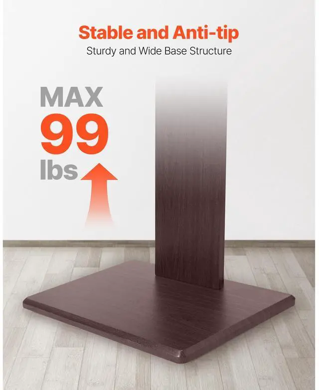 Alt view image 11 of 14 - VEVOR Universal TV Stand, Table Top TV Stand for 32-70 inch Screens, Swivel and Height Adjustable TV Mount Stand Holds up to 99 lbs with Power Strip, for Living Room, Bedroom, MAX VESA 600 x 400 mm