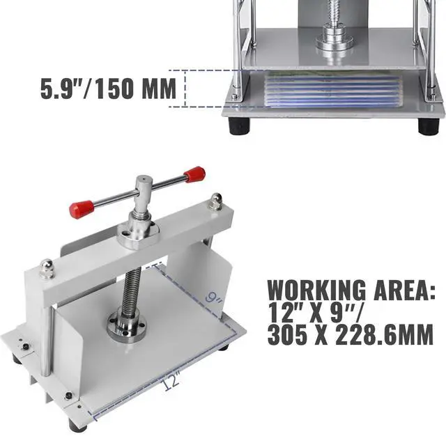Alt view image 10 of 14 - VEVOR Manual Paper Press Machine, 12x8.6 inch for A4 Sized Papers Flatting Machine, 10cm Thickness Steel Frame Manual Flat Paper Press Machine, Papermaking Book Press