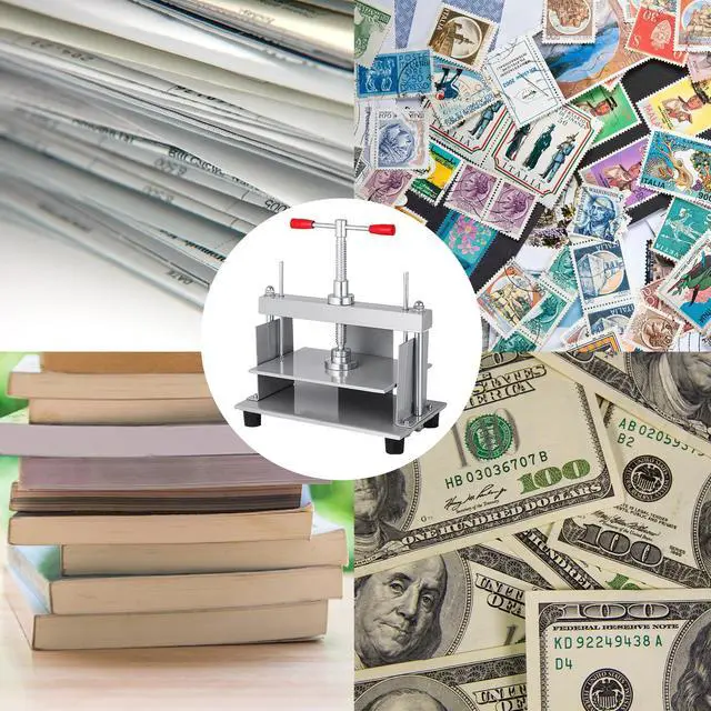 Alt view image 14 of 14 - VEVOR Manual Paper Press Machine, 12x8.6 inch for A4 Sized Papers Flatting Machine, 10cm Thickness Steel Frame Manual Flat Paper Press Machine, Papermaking Book Press