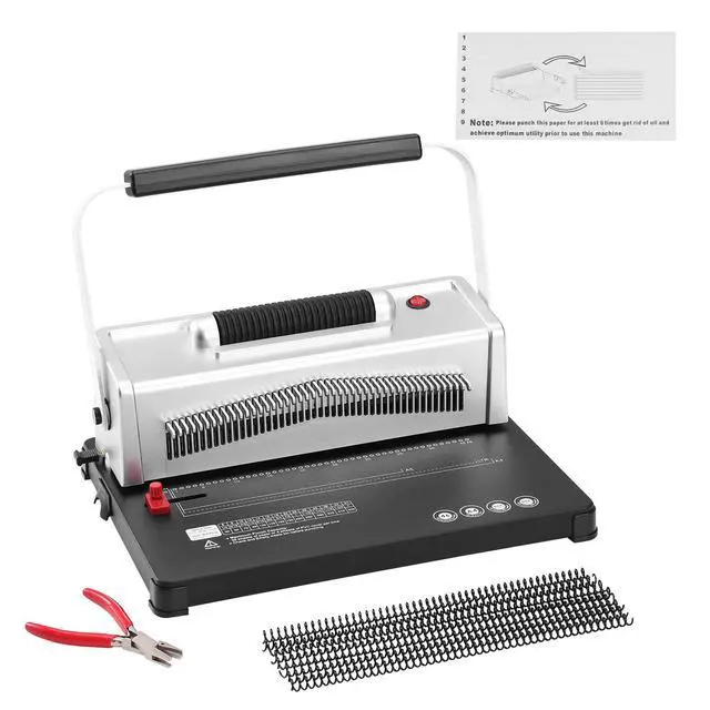 Alt view image 4 of 10 - VEVOR Coil Spiral Binding Machine, Manual Book Maker with Electric Binding, 46-Holes Binding 500 Sheets Punch Binder, with 100pcs 5/16'' Coil Binding Spines, for Letter Size, A4, A5
