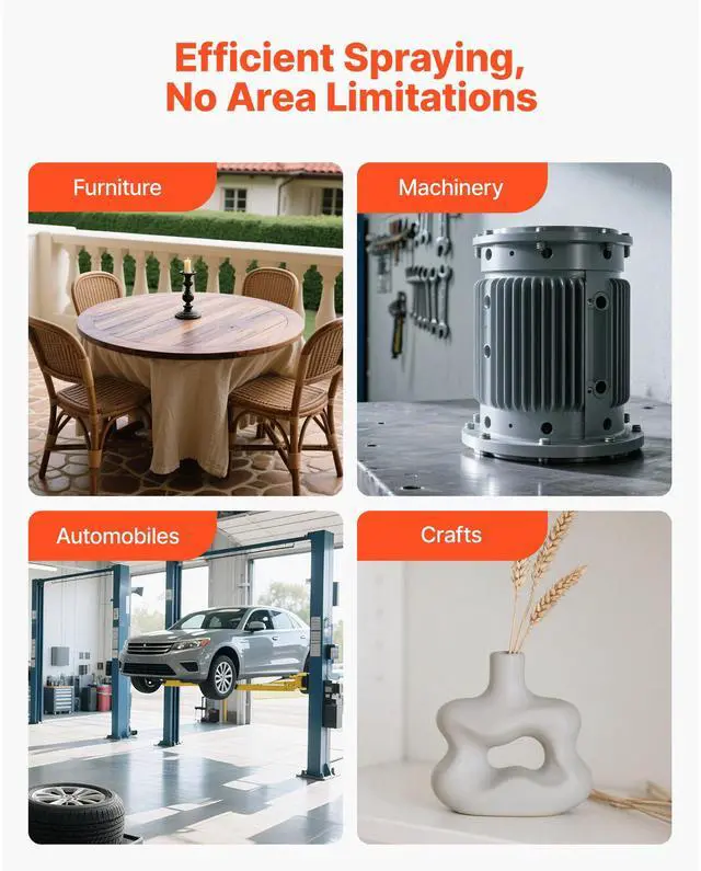 Alt view image 7 of 8 - VEVOR LVLP Air Spray Gun, Gravity Feed Paint Sprayer Gun with 3 Nozzles (1.3/1.4/1.7mm), 600ml Capacity Automotive Paint Sprayer with Air Regulator for Furniture, Car Painting, Home Improvement