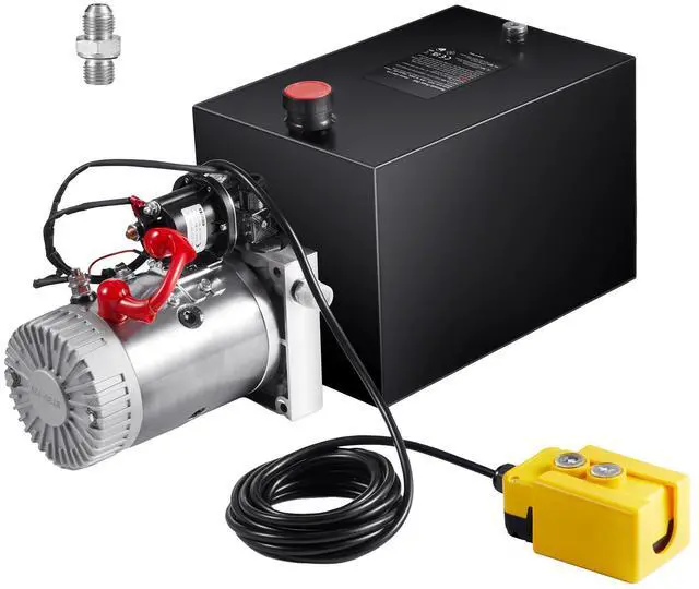 Alt view image 8 of 14 - VEVOR Hydraulic Pump, 12 Quart Hydraulic Power Unit, Single Acting Dump Trailer Pump, 0.91 GPM Flow Rate, 3200 PSI Max Relief Pressure, DC 12V Hydraulic Pump for Dump Trailer Car Lifting