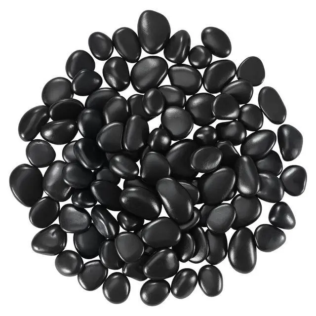 Alt view image 2 of 8 - VEVOR Natural River Rocks 1-2 in 15 lbs Decorative Smooth Black Garden Pebble Stones