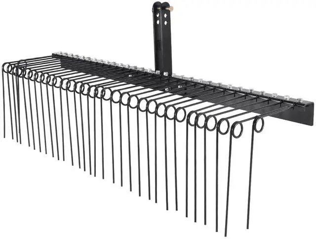 Alt view image 8 of 14 - VEVOR  Tow Behind Landscape Rake, 72" Tow Dethatcher with 32 Steel Tines, Lawn Dethatcher Rake Attaches to Category 1, 3 Point Hitch for Tractor, for Leaves, Pine Needles, Straw, and Grass