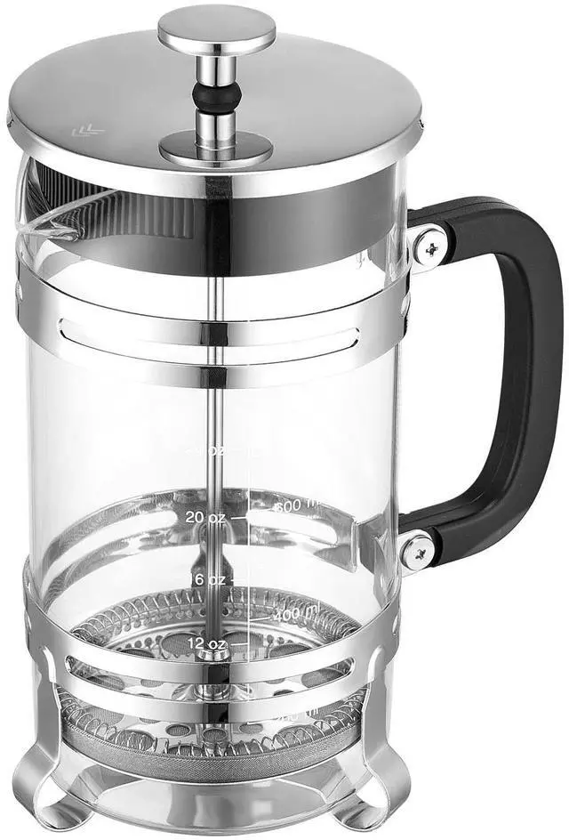Alt view image 2 of 8 - French Press Coffee Maker 34 oz Borosilicate Glass Coffee Tea Press Silver