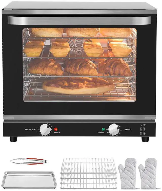 Main image of Commercial Countertop Oven, 66L 4-Tier Toaster Oven, 2800W Electric Baking Oven with Tempered Glass Door, Wire Racks Clip Tray Gloves, Stainless Steel Commercial Oven for Restaurant Bakery