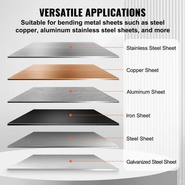 Alt view image 13 of 14 - VEVOR Box and Pan Brake, 36-Inch, 0-130 Degrees Sheet Metal Bending Brake, Portable Mini Metal Bender with 20 Gauge Low Carbon Steel 14 Gauge Aluminum Capacity Power Handle, for Metal Bending