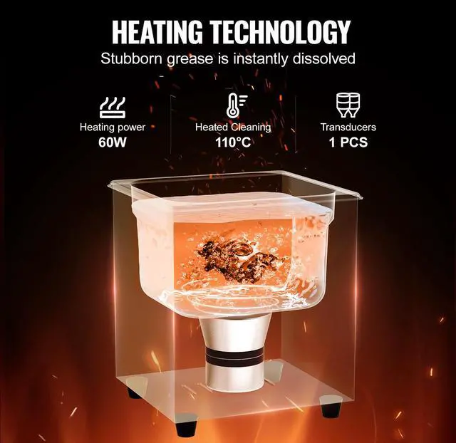 Alt view image 10 of 14 - VEVOR Professional Jewelry Cleaning Machine, 2L Jewelry Cleaner Ultrasonic Machine with Heater & Timer, Digital Ultrasonic Cleaner for Cleaning Denture Dental Oral Irrigator Parts Retainer Glasses