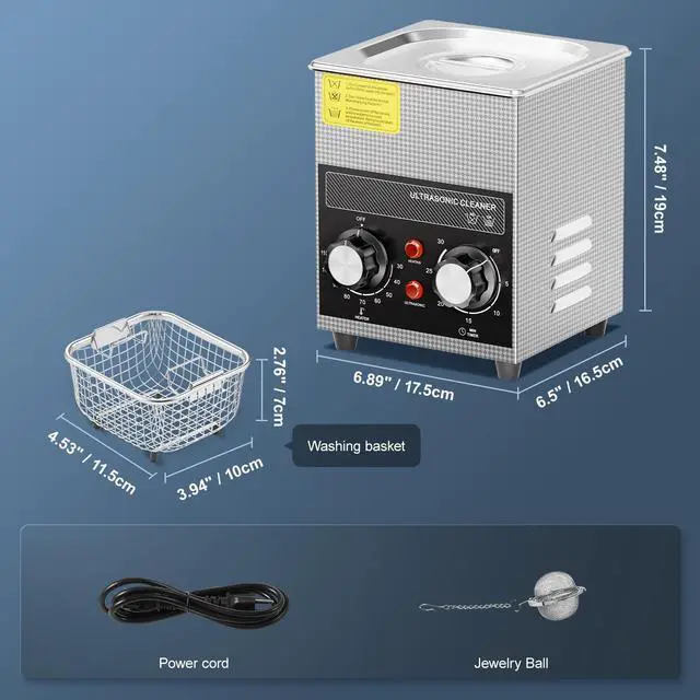 Alt view image 14 of 14 - VEVOR Professional Jewelry Cleaning Machine, 2L Jewelry Cleaner Ultrasonic Machine with Heater & Timer, Digital Ultrasonic Cleaner for Cleaning Denture Dental Oral Irrigator Parts Retainer Glasses