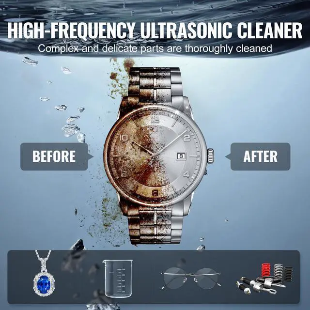 Alt view image 13 of 14 - VEVOR Professional Jewelry Cleaning Machine, 2L Jewelry Cleaner Ultrasonic Machine with Heater & Timer, Digital Ultrasonic Cleaner for Cleaning Denture Dental Oral Irrigator Parts Retainer Glasses