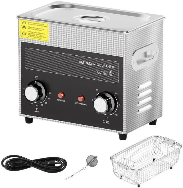 Alt view image 8 of 14 - VEVOR 3L Ultrasonic Cleaner with Heater and Timer, 150W Stainless Steel Ultrasonic Cleaner Machine with Degas & Gentle Modes, Ultrasonic Parts Cleaner with Knob Control for Jewelry Glasses Watch