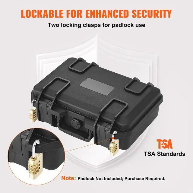 Alt view image 11 of 14 - VEVOR Hard Pistol Cases with Pre-cut PU Foam Lockable Pistol Case for 1 Pistol