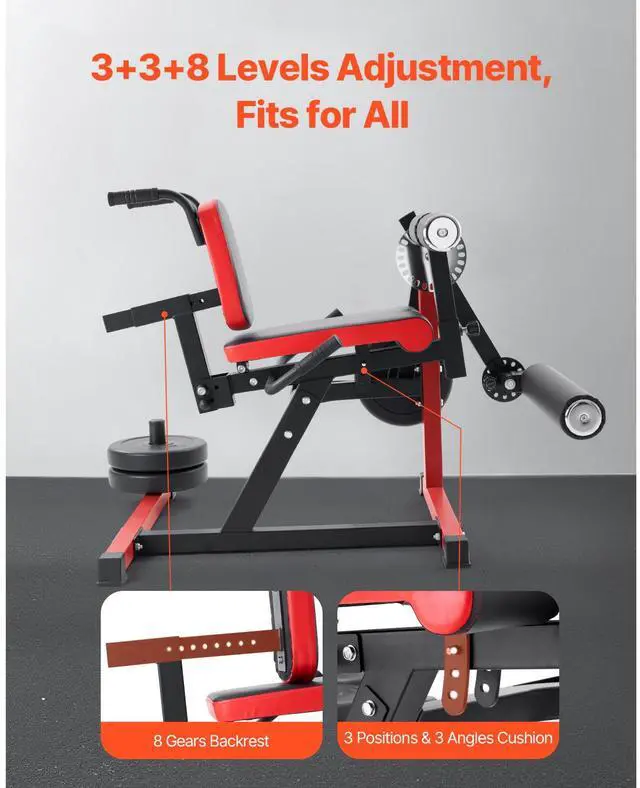 Alt view image 7 of 9 - VEVOR Leg Extension Curl Machine Seated Leg Rotary Extension Bench for Thigh 550lbs