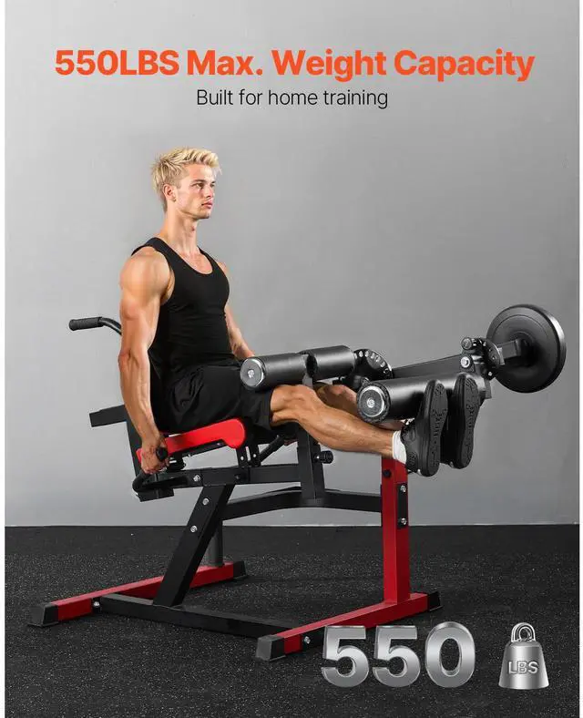 Alt view image 4 of 9 - VEVOR Leg Extension Curl Machine Seated Leg Rotary Extension Bench for Thigh 550lbs