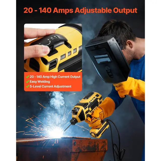 Alt view image 5 of 8 - VEVOR Portable Handheld Welding Machine 20-140A with 5-Level Current Adjustment