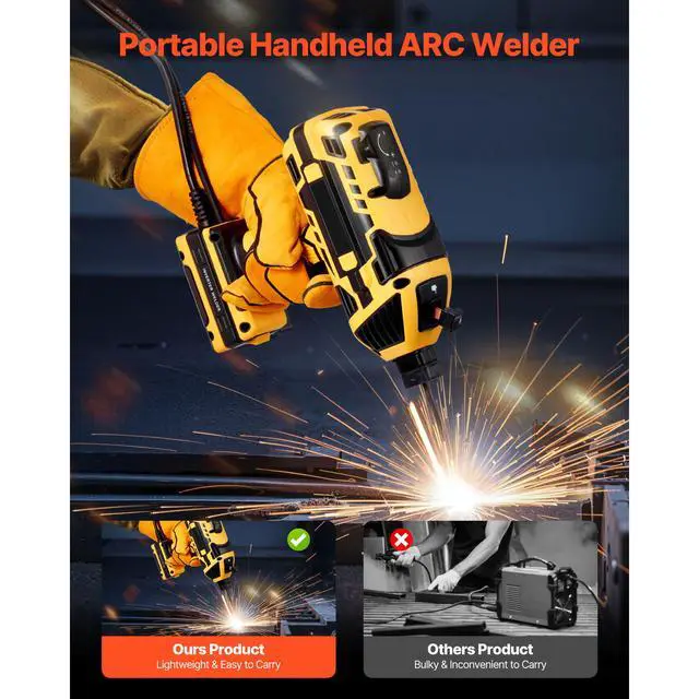 Alt view image 3 of 8 - VEVOR Portable Handheld Welding Machine 20-140A with 5-Level Current Adjustment