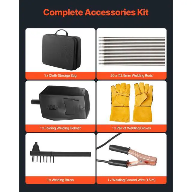 Alt view image 8 of 8 - VEVOR Portable Handheld Welding Machine 20-140A with 5-Level Current Adjustment