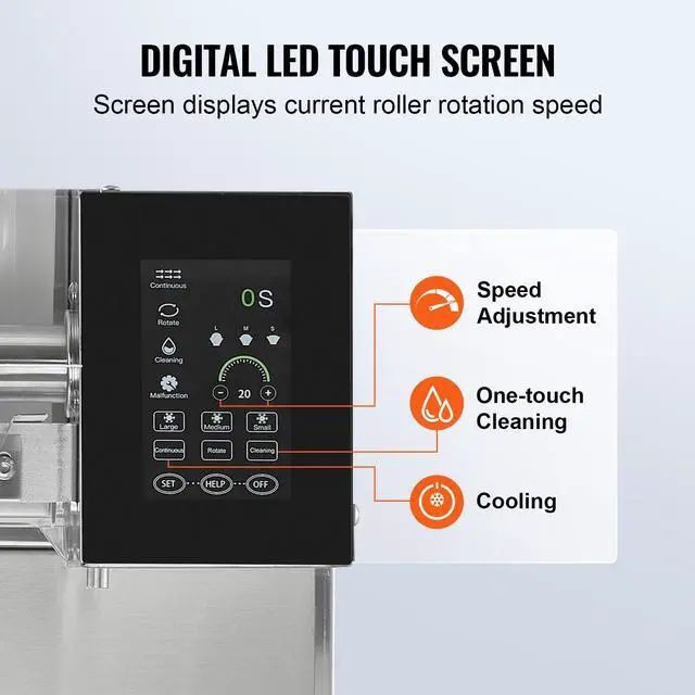 Alt view image 4 of 7 - Commercial Snowflake Ice Machine, 529.1LBS/24H Snowflake Ice Maker, Stainless Steel Ice Shaver Machine, Electric Snow Cone Maker, Liquid Cooling System for Rapid Heat Dissipation, Ice Cream