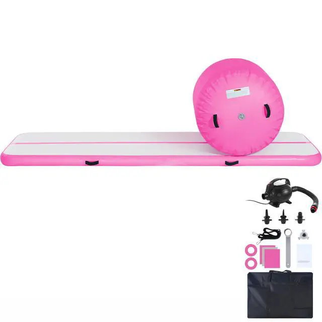 Alt view image 8 of 14 - VEVOR Inflatable Gymnastics Air Mat Set, 2 PCS Tumbling Mat, Tumble Track with Electric Pump, Air Roller Barrel Gymnastics Equipment, Training Mats for Home Use/Gym/Yoga/Cheerleading/Beach/Park/Water