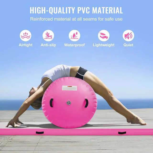 Alt view image 10 of 14 - VEVOR Inflatable Gymnastics Air Mat Set, 2 PCS Tumbling Mat, Tumble Track with Electric Pump, Air Roller Barrel Gymnastics Equipment, Training Mats for Home Use/Gym/Yoga/Cheerleading/Beach/Park/Water