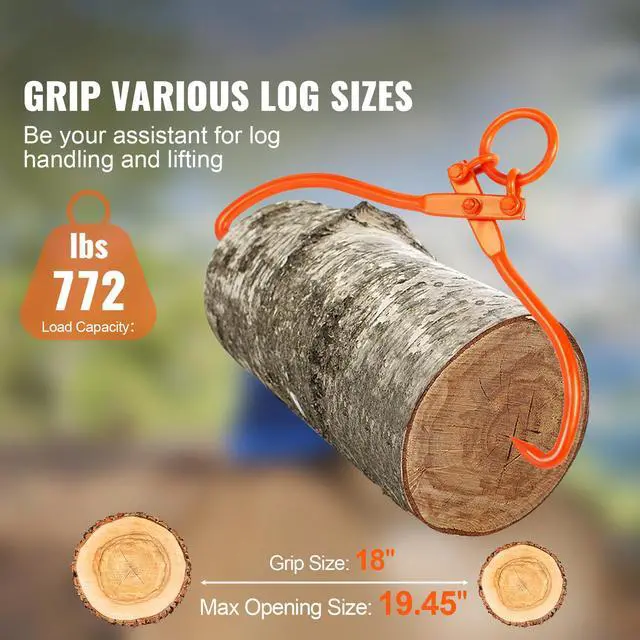 Alt view image 9 of 14 - VEVOR Log Skidding Tongs, 18 inch 2 Claw Log Lifting Tongs, Heavy Duty Steel Lumber Skidding Tongs, 772 lbs/350 kg Loading Capacity, Log Lifting, Handling, Dragging & Carrying Tool