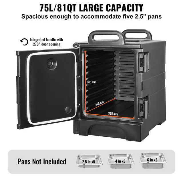 Alt view image 5 of 9 - Insulated Food Pan Carrier Stackable Catering Dishbox 81QT Chafing Dish