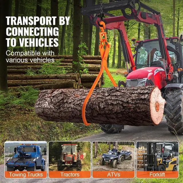 Alt view image 12 of 14 - VEVOR Log Skidding Tongs, 32 inch 2 Claw Log Lifting Tongs, Heavy Duty Rotating Steel Lumber Skidding Tongs, 1543 lbs/700 kg Loading Capacity, Log Lifting, Handling, Dragging & Carrying Tool