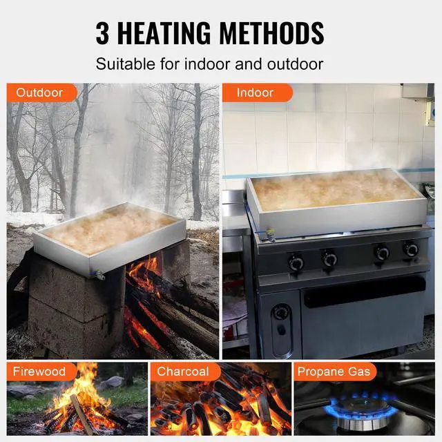 Alt view image 5 of 7 - Maple Syrup Evaporator Pan, 22.4 Gallon, 325 Cups of 8.8oz Maple Syrup, Flat Evaporator Pan with 1 Valve and 3 Heating Methods, 304 Stainless Steel Maple Syrup Pan for Home, Outdoor