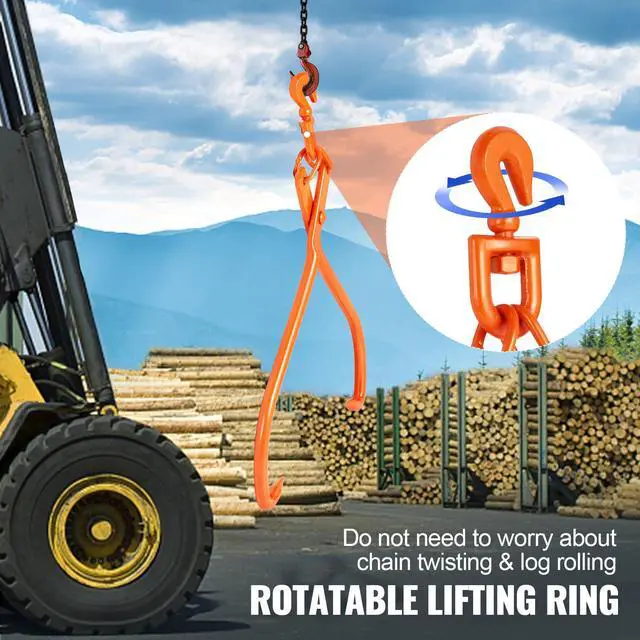 Alt view image 13 of 14 - VEVOR Log Skidding Tongs, 32 inch 2 Claw Log Lifting Tongs, Heavy Duty Rotating Steel Lumber Skidding Tongs, 1543 lbs/700 kg Loading Capacity, Log Lifting, Handling, Dragging & Carrying Tool