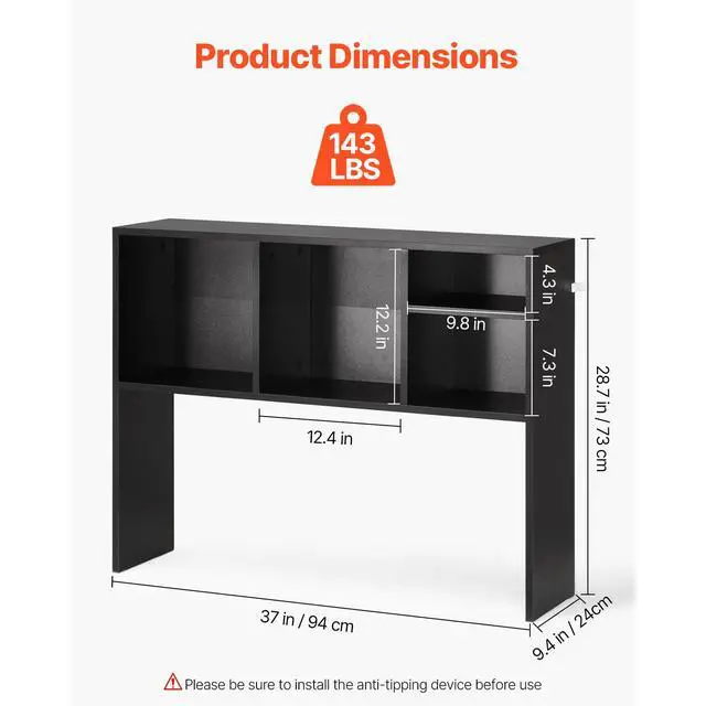 Alt view image 10 of 14 - VEVOR Desktop Bookshelf Black Desktop Storage Organizer 1-Tier for Office & Home