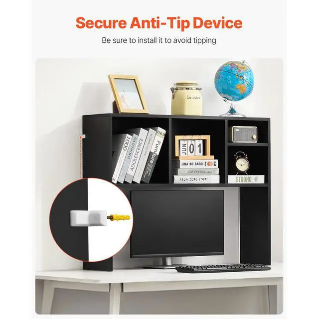 Alt view image 13 of 14 - VEVOR Desktop Bookshelf Black Desktop Storage Organizer 1-Tier for Office & Home