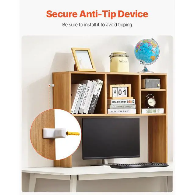 Alt view image 8 of 9 - VEVOR Desktop Bookshelf Wood Desktop Storage Organizer 1-Tier for Office & Home