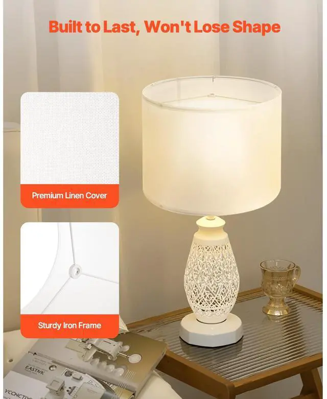 Alt view image 4 of 8 - VEVOR Drum Lamp Shade, 13 in Top x 13 in Bottom x 10 in High, Medium Drum Linen Lampshade, Replacement Lamp Shade for Table Lamps Floor Lamps Pendant Lights, Easy Assembly Required (Off-white Linen)