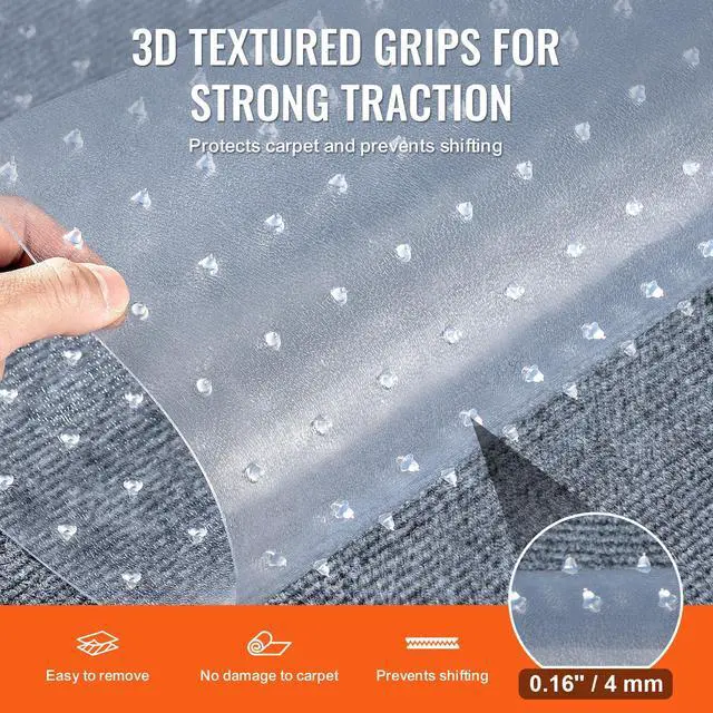 Alt view image 10 of 14 - VEVOR Carpet Protector for Pets, 24" x 25' PVC Scratch-Proof Cat Carpet Protector for Doorway, Anti-Slip Cat Scratch Protector Mat, Easy to Cut Plastic Carpet Scratch Stopper, Cat Scratch Guard Carpet