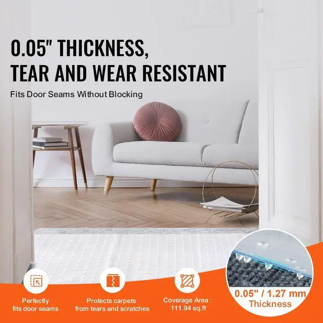 Alt view image 3 of 8 - VEVOR Carpet Protector for Pets, 24" x 6' PVC Scratch-Proof Cat Carpet Protector for Doorway, Anti-Slip Cat Scratch Protector Mat, Easy to Cut Plastic Carpet Scratch Stopper, Cat Scratch Guard Carpet