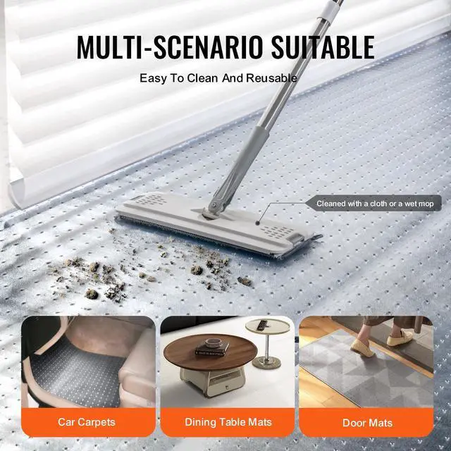 Alt view image 7 of 8 - VEVOR Carpet Protector for Pets, 24" x 6' PVC Scratch-Proof Cat Carpet Protector for Doorway, Anti-Slip Cat Scratch Protector Mat, Easy to Cut Plastic Carpet Scratch Stopper, Cat Scratch Guard Carpet