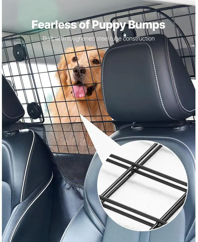 Alt view image 7 of 9 - VEVOR Dog Car Barrier 35.4"-60.6" Adjustable Pet Divider Gate for Trucks and SUVs