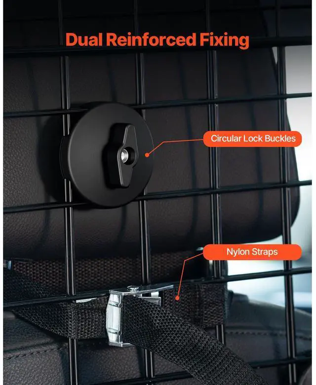 Alt view image 8 of 9 - VEVOR Dog Car Barrier 35.4"-60.6" Adjustable Pet Divider Gate for Trucks and SUVs