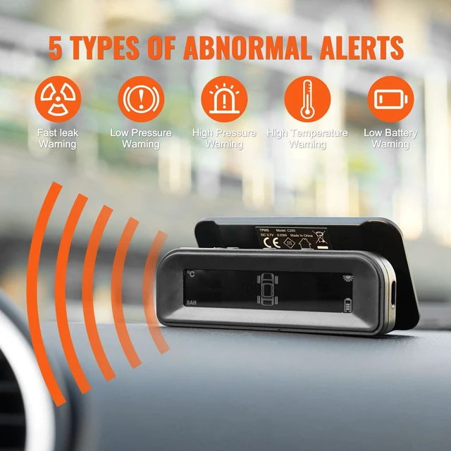 Alt view image 6 of 9 - VEVOR RV Tire Pressure Monitoring System Real Time Solar Trailer TPMS 4 Sensors