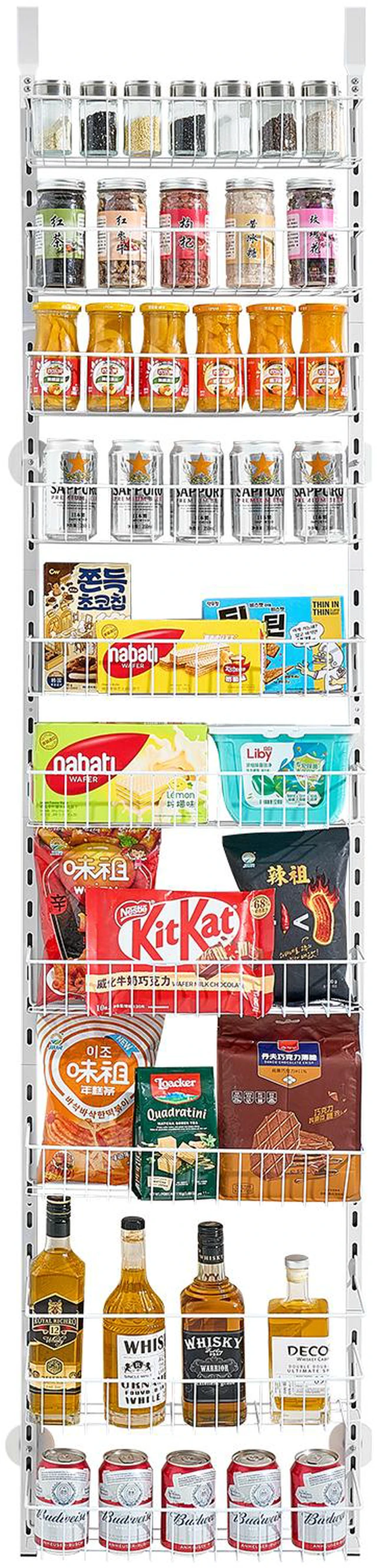 Alt view image 2 of 9 - VEVOR 10-Tier Over the Door Pantry Organizer Hanging Storage Rack Adjustable Kitchen