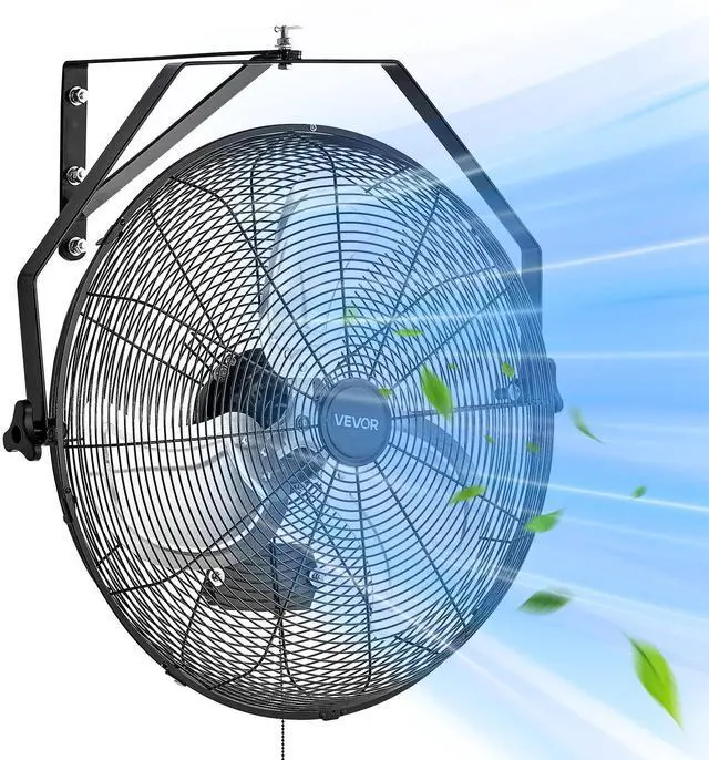 Main image of VEVOR 20 Inch Industrial Wall Mount Fan, High Velocity 4650 CFM Indoor Fan with 3 Speeds, Powerful Motor Garage Wall Fan with Aluminum Blades for Workshop, Warehouse, Greenhouse, Commercial