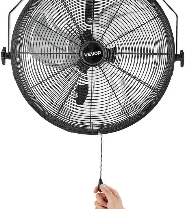 Alt view image 2 of 7 - VEVOR 18 Inch Industrial Wall Mount Fan, High Velocity 4000 CFM Indoor Fan with 3 Speeds, Powerful Motor Garage Wall Fan with Aluminum Blades for Workshop, Warehouse, Greenhouse, Commercial